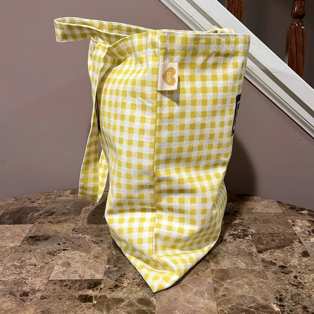 EATALY Checkered Shopper Tote Bag - Picture 4 of 7